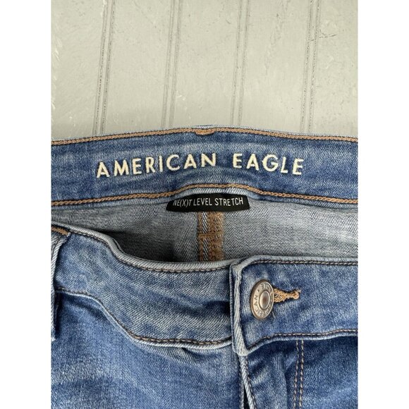 American Eagle Size 38x31 (Measured) Low Rise Flare Light Wash Stretch - Picture 2 of 3